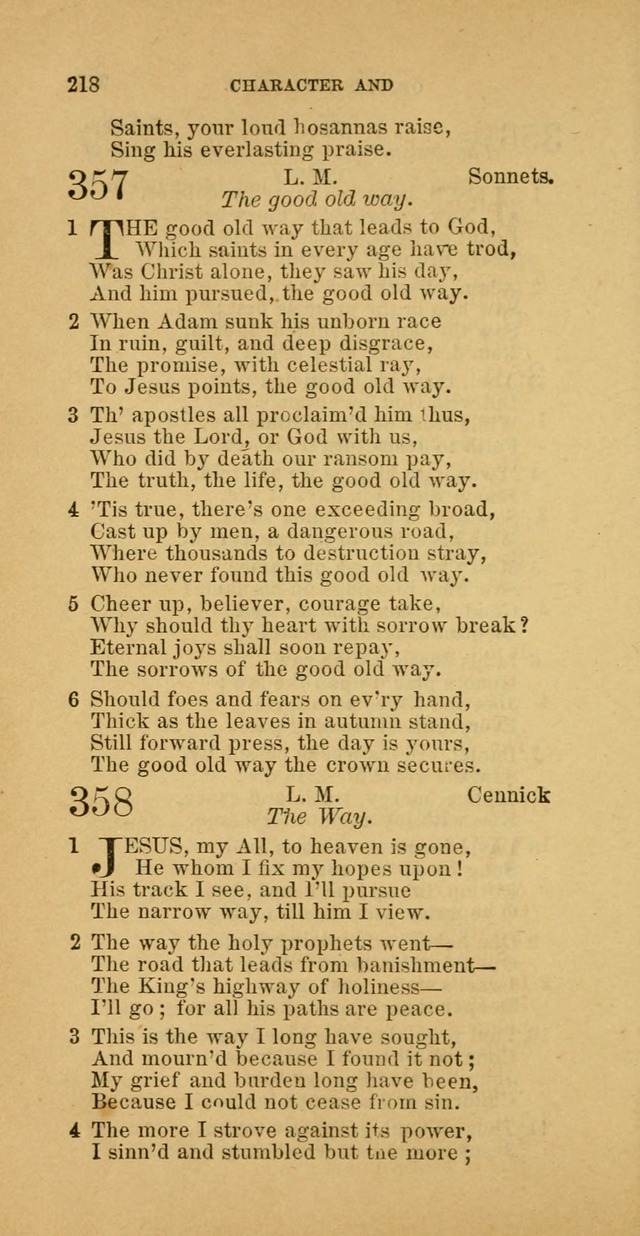 The Baptist Hymn Book: comprising a large and choice collection of psalms, hymns and spiritual songs, adapted to the faith and order of the Old School, or Primitive Baptists (2nd stereotype Ed.) page 218