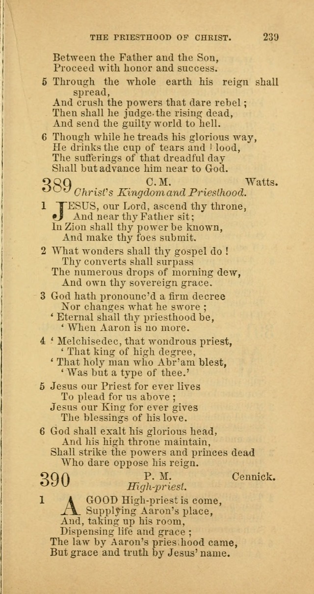 The Baptist Hymn Book: comprising a large and choice collection of psalms, hymns and spiritual songs, adapted to the faith and order of the Old School, or Primitive Baptists (2nd stereotype Ed.) page 239