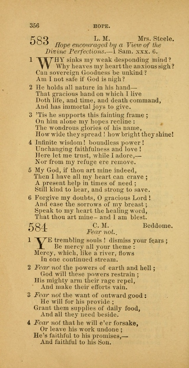 The Baptist Hymn Book: comprising a large and choice collection of psalms, hymns and spiritual songs, adapted to the faith and order of the Old School, or Primitive Baptists (2nd stereotype Ed.) page 358