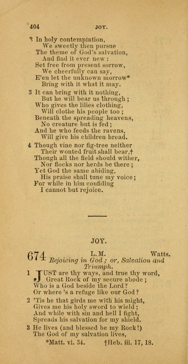 The Baptist Hymn Book: comprising a large and choice collection of psalms, hymns and spiritual songs, adapted to the faith and order of the Old School, or Primitive Baptists (2nd stereotype Ed.) page 406