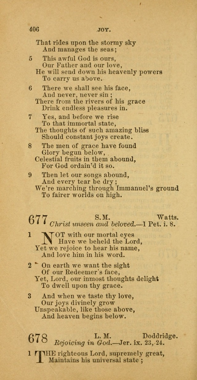 The Baptist Hymn Book: comprising a large and choice collection of psalms, hymns and spiritual songs, adapted to the faith and order of the Old School, or Primitive Baptists (2nd stereotype Ed.) page 408