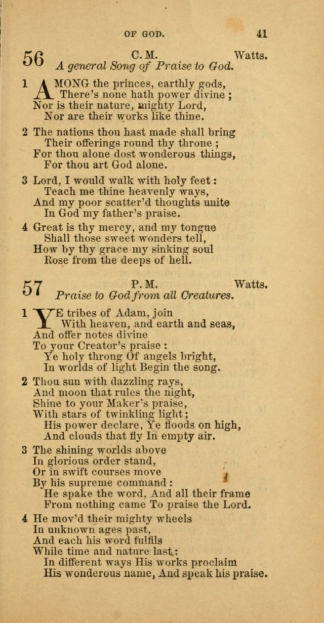 The Baptist Hymn Book: comprising a large and choice collection of psalms, hymns and spiritual songs, adapted to the faith and order of the Old School, or Primitive Baptists (2nd stereotype Ed.) page 41