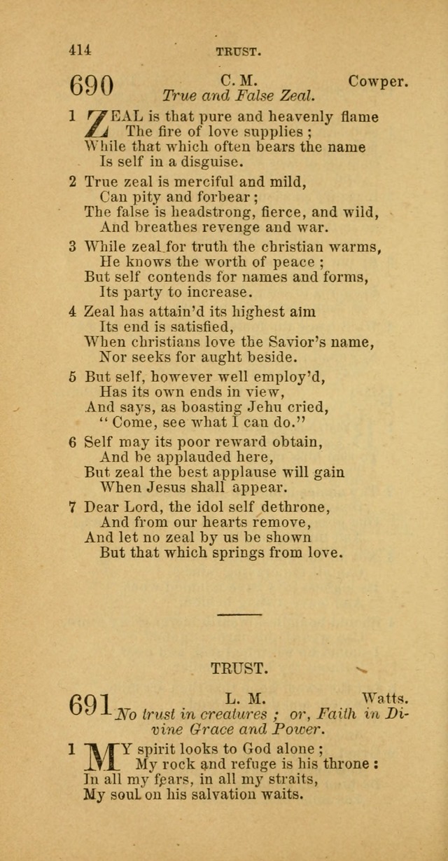 The Baptist Hymn Book: comprising a large and choice collection of psalms, hymns and spiritual songs, adapted to the faith and order of the Old School, or Primitive Baptists (2nd stereotype Ed.) page 416