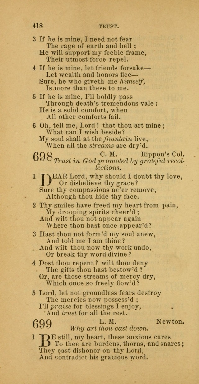 The Baptist Hymn Book: comprising a large and choice collection of psalms, hymns and spiritual songs, adapted to the faith and order of the Old School, or Primitive Baptists (2nd stereotype Ed.) page 420