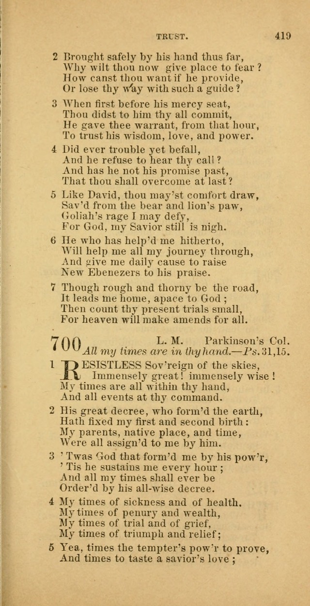 The Baptist Hymn Book: comprising a large and choice collection of psalms, hymns and spiritual songs, adapted to the faith and order of the Old School, or Primitive Baptists (2nd stereotype Ed.) page 421
