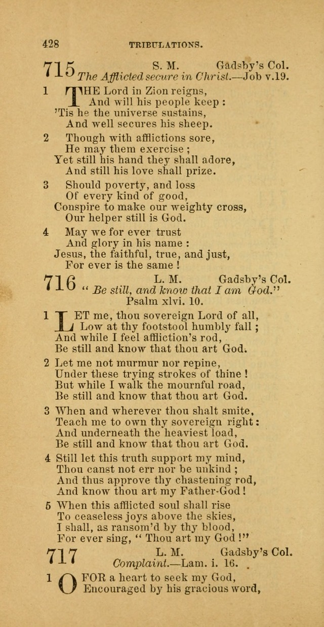 The Baptist Hymn Book: comprising a large and choice collection of psalms, hymns and spiritual songs, adapted to the faith and order of the Old School, or Primitive Baptists (2nd stereotype Ed.) page 430