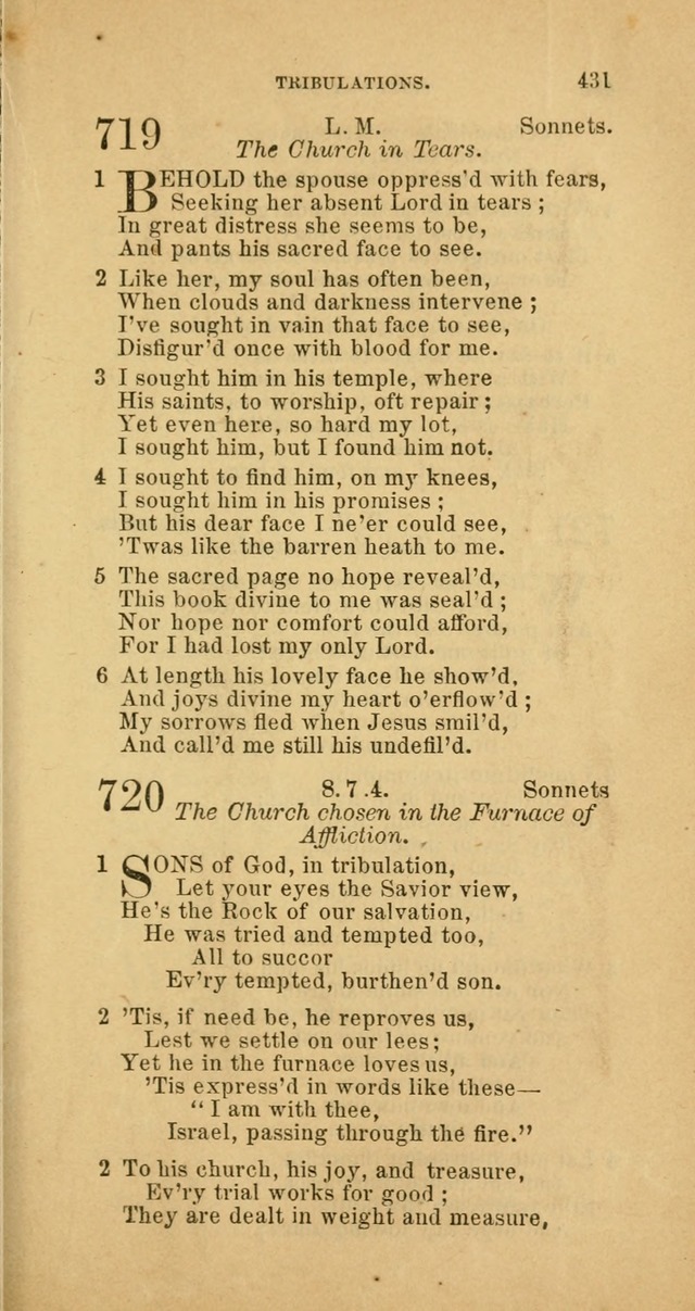 The Baptist Hymn Book: comprising a large and choice collection of psalms, hymns and spiritual songs, adapted to the faith and order of the Old School, or Primitive Baptists (2nd stereotype Ed.) page 433