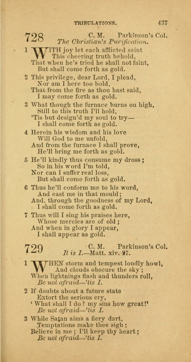The Baptist Hymn Book: comprising a large and choice collection of psalms, hymns and spiritual songs, adapted to the faith and order of the Old School, or Primitive Baptists (2nd stereotype Ed.) page 439