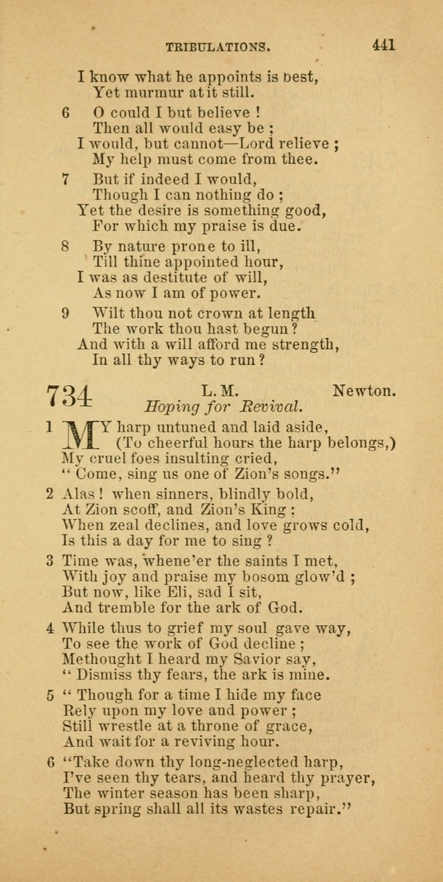 The Baptist Hymn Book: comprising a large and choice collection of psalms, hymns and spiritual songs, adapted to the faith and order of the Old School, or Primitive Baptists (2nd stereotype Ed.) page 443