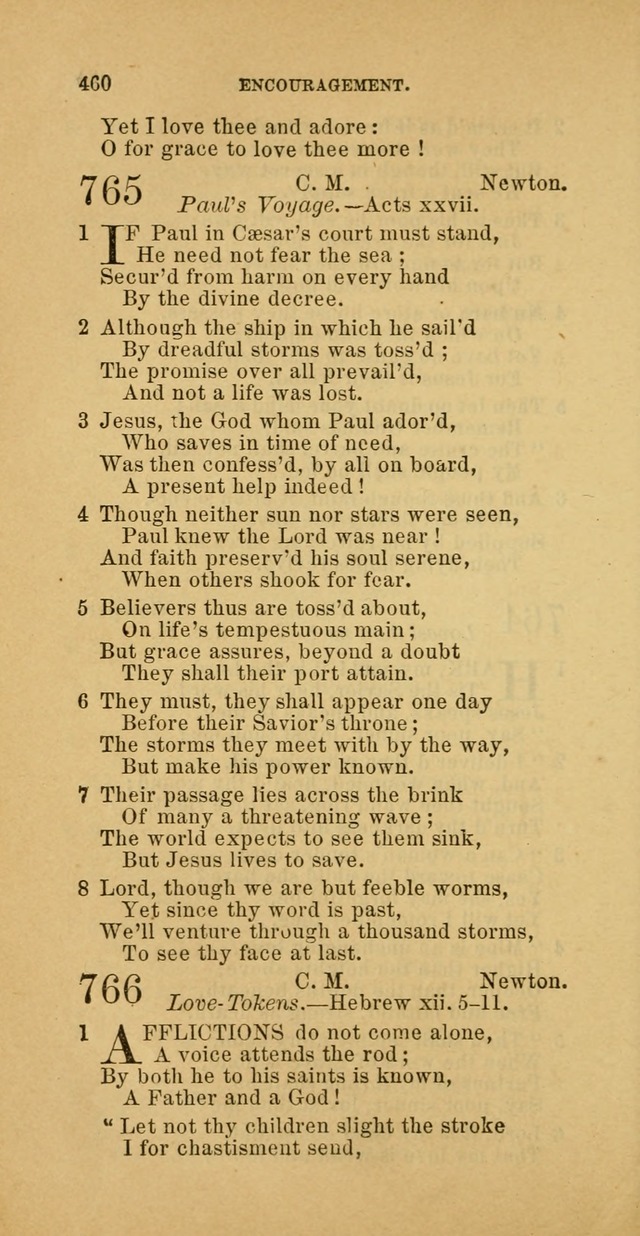 The Baptist Hymn Book: comprising a large and choice collection of psalms, hymns and spiritual songs, adapted to the faith and order of the Old School, or Primitive Baptists (2nd stereotype Ed.) page 462