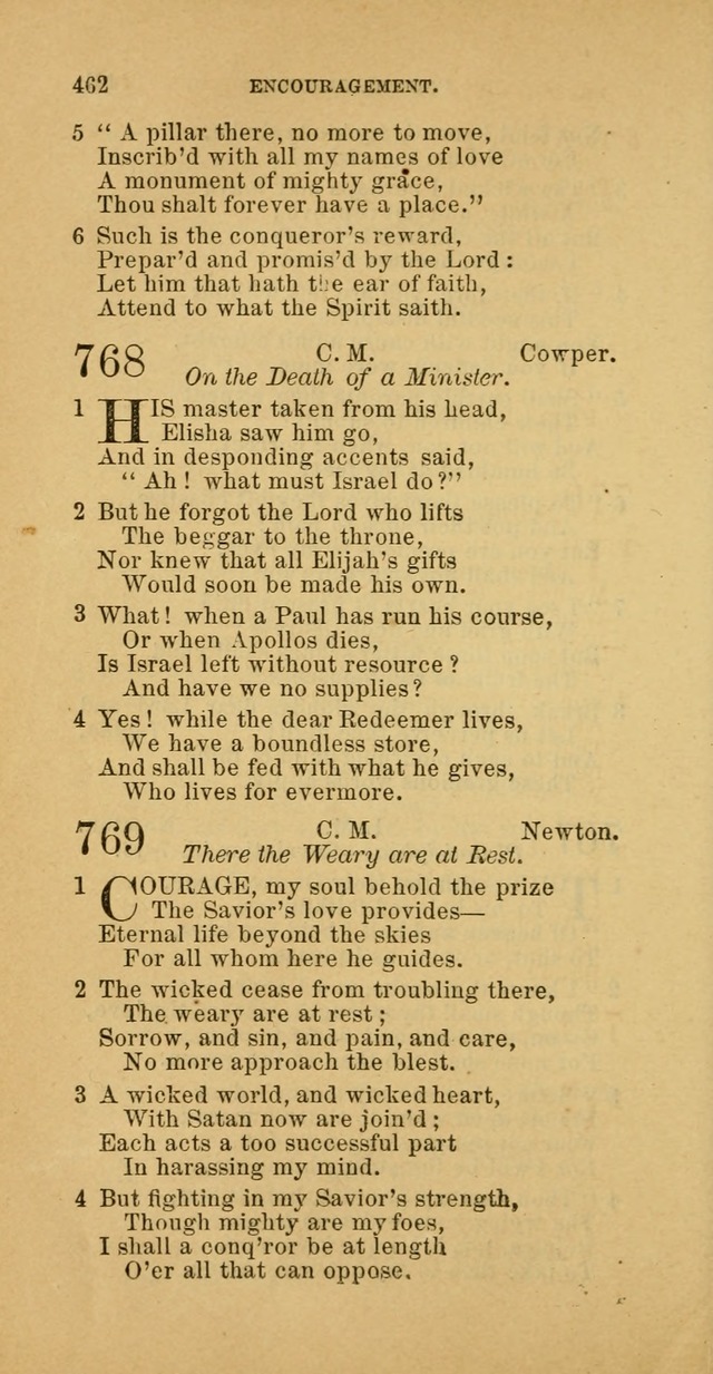 The Baptist Hymn Book: comprising a large and choice collection of psalms, hymns and spiritual songs, adapted to the faith and order of the Old School, or Primitive Baptists (2nd stereotype Ed.) page 464