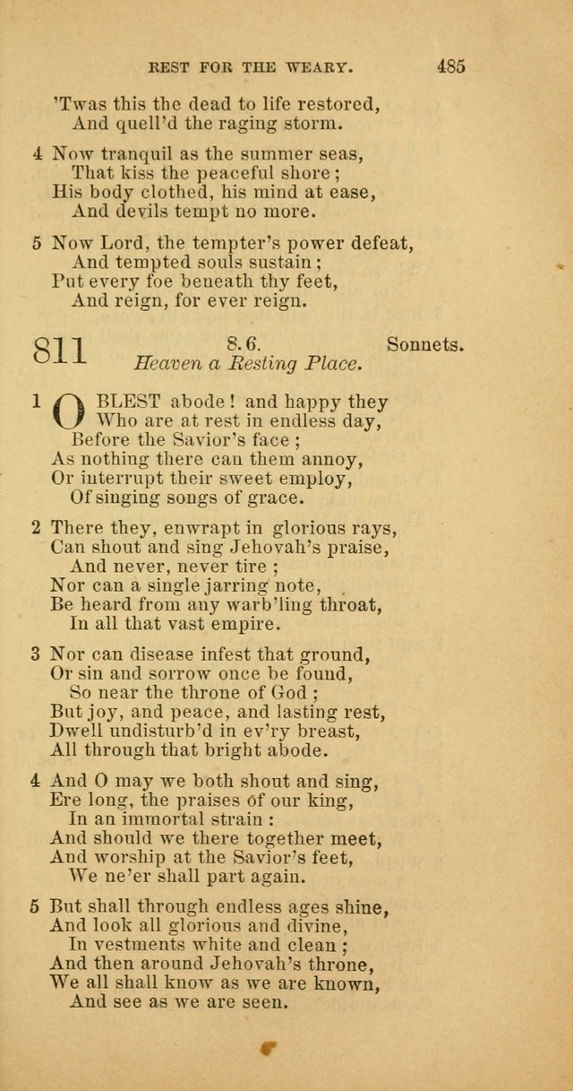 The Baptist Hymn Book: comprising a large and choice collection of psalms, hymns and spiritual songs, adapted to the faith and order of the Old School, or Primitive Baptists (2nd stereotype Ed.) page 487