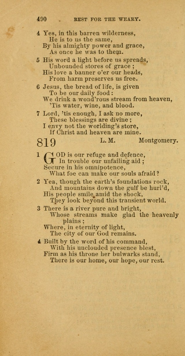 The Baptist Hymn Book: comprising a large and choice collection of psalms, hymns and spiritual songs, adapted to the faith and order of the Old School, or Primitive Baptists (2nd stereotype Ed.) page 492