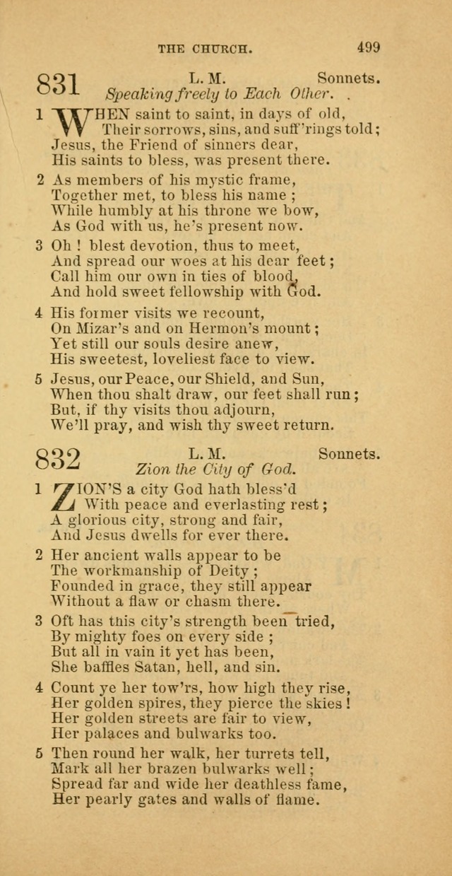 The Baptist Hymn Book: comprising a large and choice collection of psalms, hymns and spiritual songs, adapted to the faith and order of the Old School, or Primitive Baptists (2nd stereotype Ed.) page 501