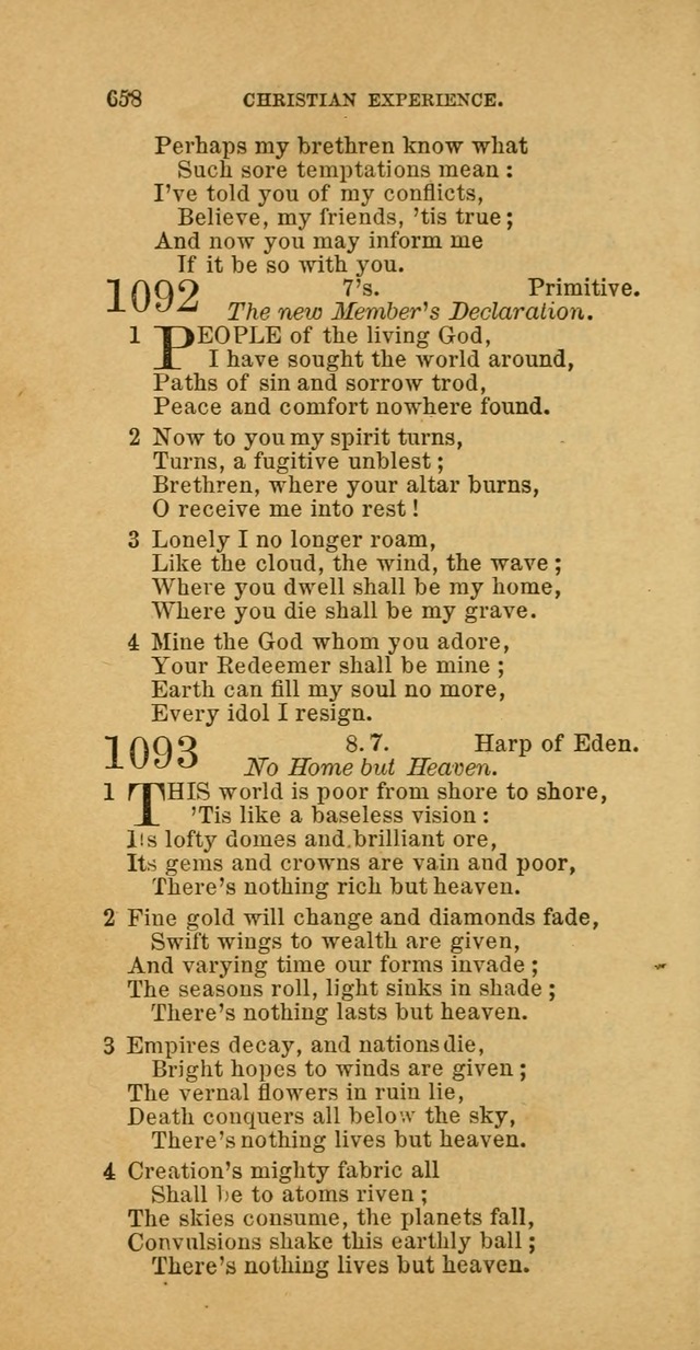 The Baptist Hymn Book: comprising a large and choice collection of psalms, hymns and spiritual songs, adapted to the faith and order of the Old School, or Primitive Baptists (2nd stereotype Ed.) page 660