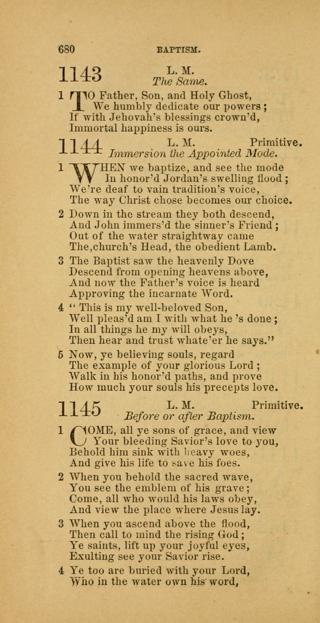 The Baptist Hymn Book: comprising a large and choice collection of psalms, hymns and spiritual songs, adapted to the faith and order of the Old School, or Primitive Baptists (2nd stereotype Ed.) page 682