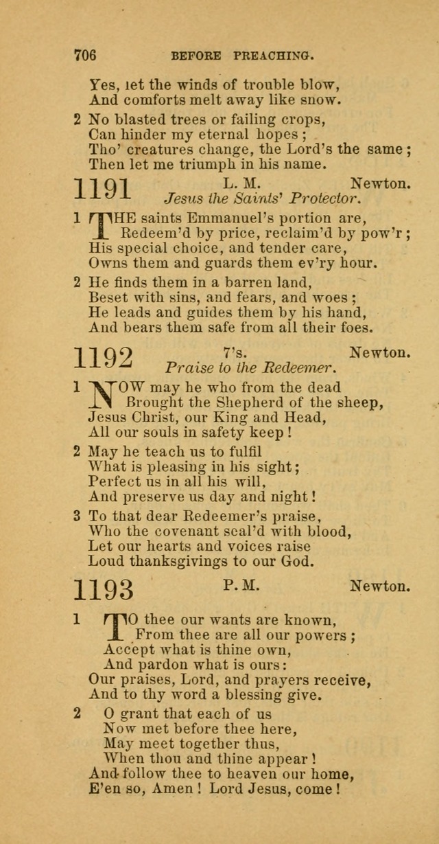 The Baptist Hymn Book: comprising a large and choice collection of psalms, hymns and spiritual songs, adapted to the faith and order of the Old School, or Primitive Baptists (2nd stereotype Ed.) page 708