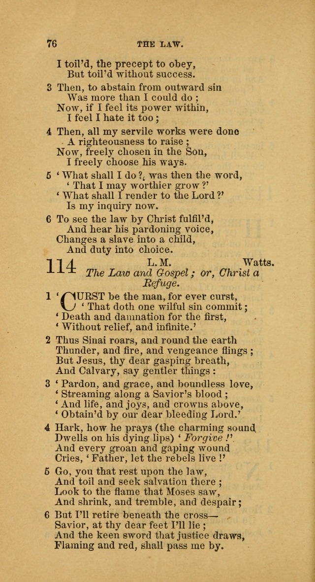 The Baptist Hymn Book: comprising a large and choice collection of psalms, hymns and spiritual songs, adapted to the faith and order of the Old School, or Primitive Baptists (2nd stereotype Ed.) page 76