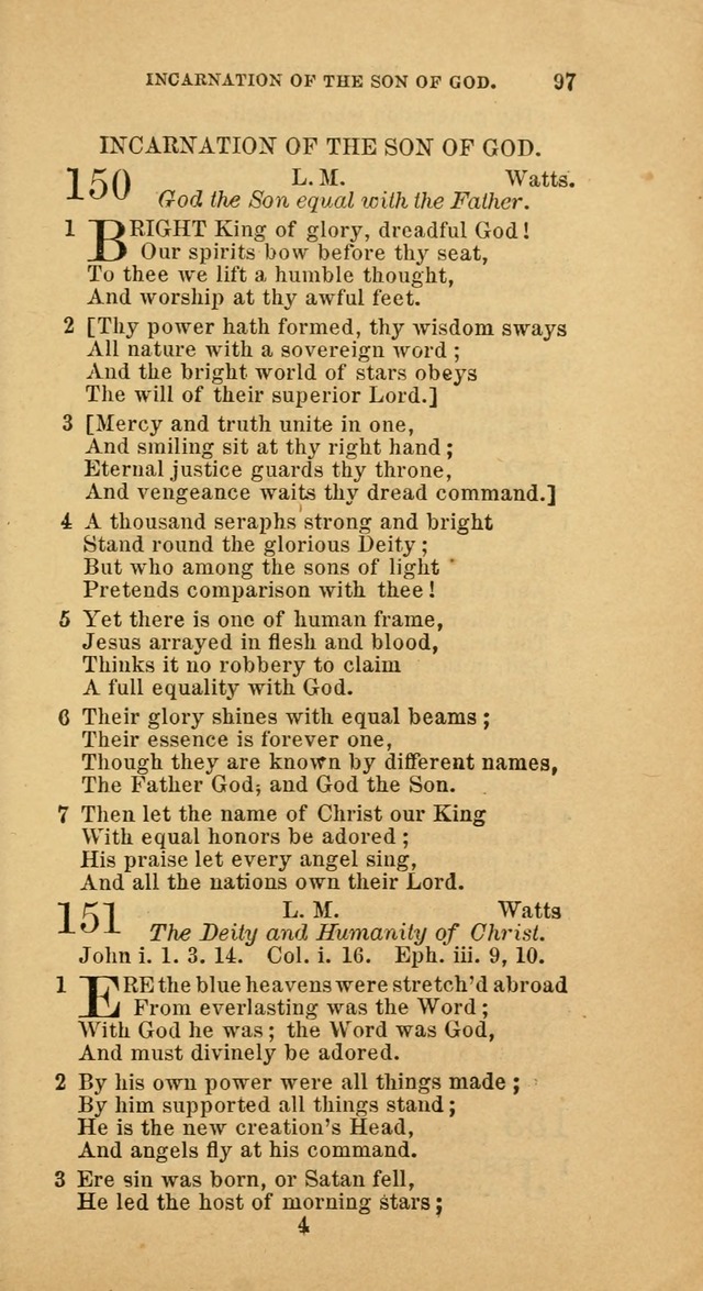 The Baptist Hymn Book: comprising a large and choice collection of psalms, hymns and spiritual songs, adapted to the faith and order of the Old School, or Primitive Baptists (2nd stereotype Ed.) page 97