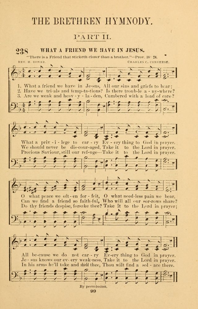 The Brethren Hymnody: with tunes for the sanctuary, Sunday-school, prayer meeting and home circle page 99