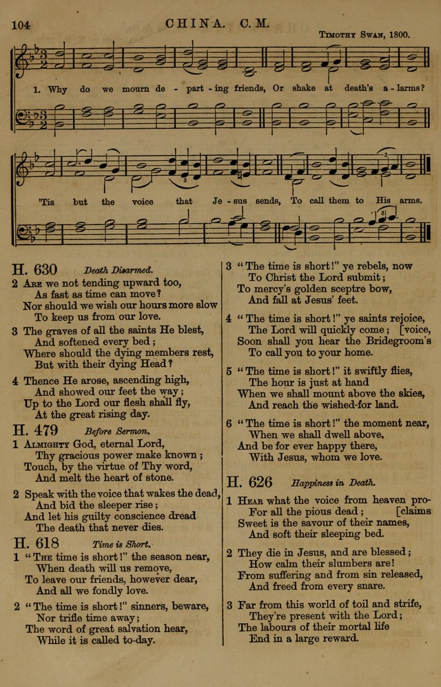 Book of Hymns and Tunes, comprising the psalms and hymns for the worship of God, approved by the general assembly of 1866, arranged with appropriate tunes... by authority of the assembly of 1873 page 100