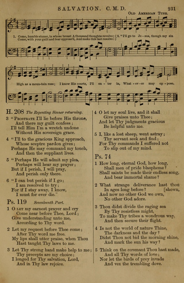 Book of Hymns and Tunes, comprising the psalms and hymns for the worship of God, approved by the general assembly of 1866, arranged with appropriate tunes... by authority of the assembly of 1873 page 229
