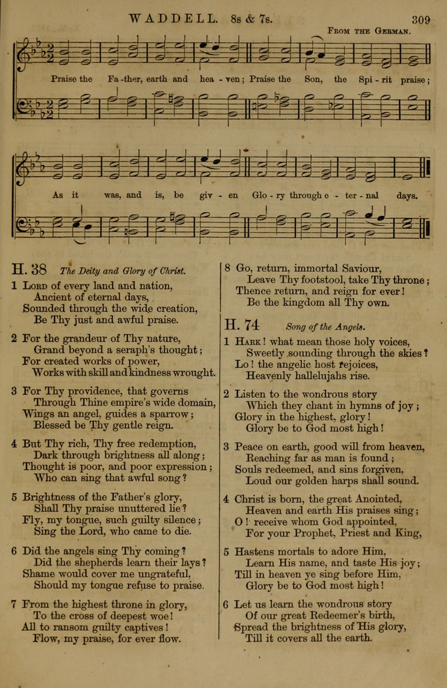 Book of Hymns and Tunes, comprising the psalms and hymns for the worship of God, approved by the general assembly of 1866, arranged with appropriate tunes... by authority of the assembly of 1873 page 307