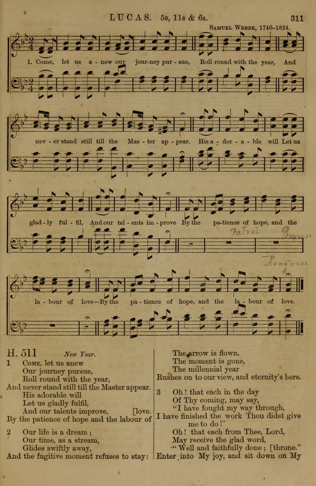 Book of Hymns and Tunes, comprising the psalms and hymns for the worship of God, approved by the general assembly of 1866, arranged with appropriate tunes... by authority of the assembly of 1873 page 309