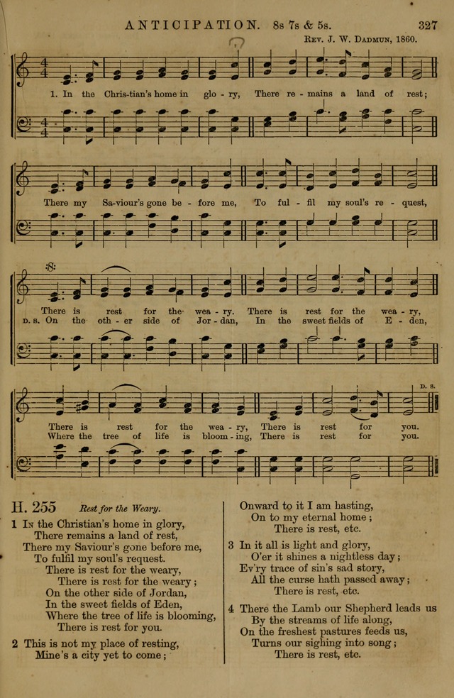 Book of Hymns and Tunes, comprising the psalms and hymns for the worship of God, approved by the general assembly of 1866, arranged with appropriate tunes... by authority of the assembly of 1873 page 325