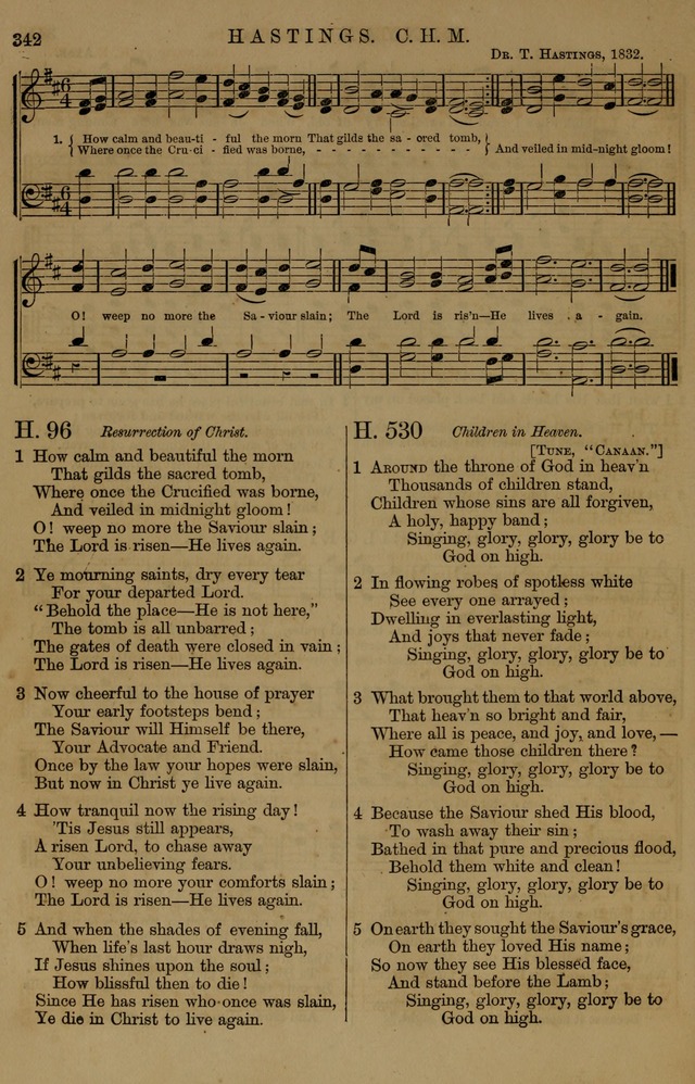 Book of Hymns and Tunes, comprising the psalms and hymns for the worship of God, approved by the general assembly of 1866, arranged with appropriate tunes... by authority of the assembly of 1873 page 340