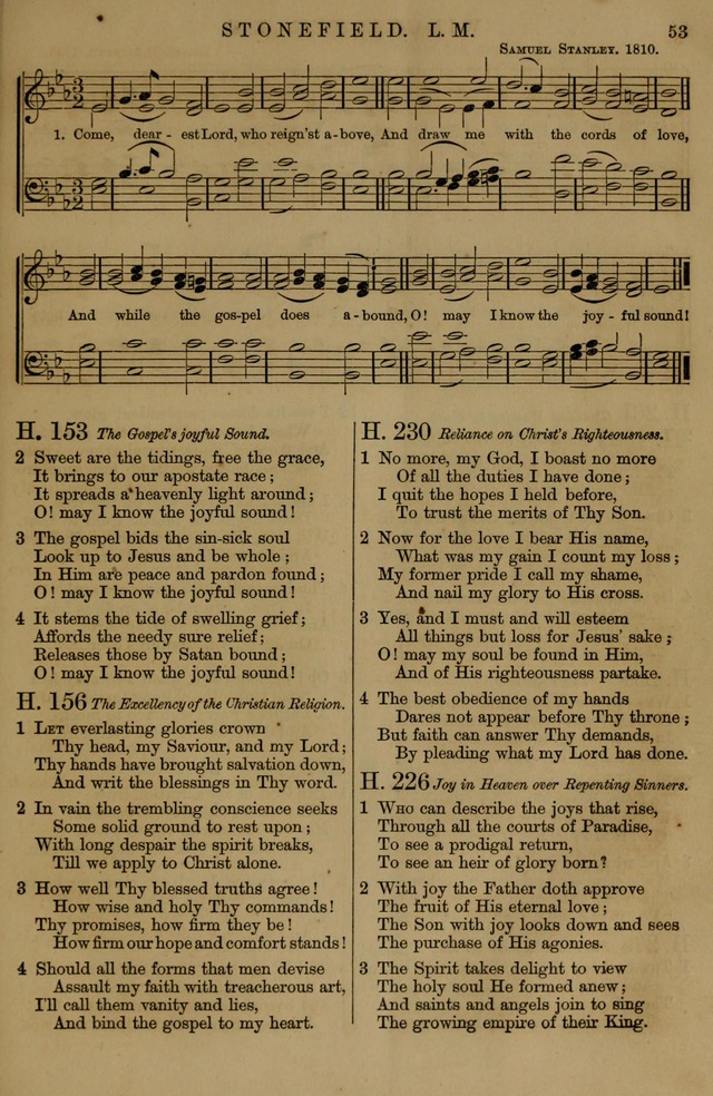 Book of Hymns and Tunes, comprising the psalms and hymns for the worship of God, approved by the general assembly of 1866, arranged with appropriate tunes... by authority of the assembly of 1873 page 49