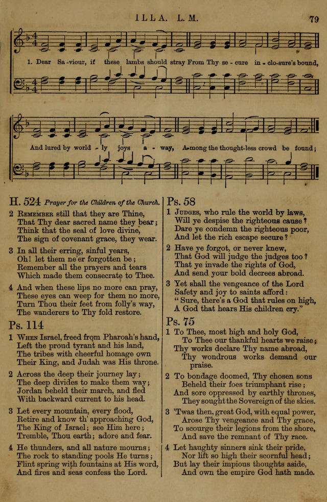 Book of Hymns and Tunes, comprising the psalms and hymns for the worship of God, approved by the general assembly of 1866, arranged with appropriate tunes... by authority of the assembly of 1873 page 75