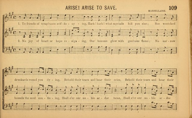 Bugle Notes for the Temperance Army: a collection of songs, quartettes, and glees, adapted to the use of all temperance gatherings, glee clubs, etc. ... page 110