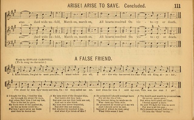 Bugle Notes for the Temperance Army: a collection of songs, quartettes, and glees, adapted to the use of all temperance gatherings, glee clubs, etc. ... page 112
