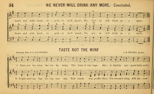 Bugle Notes for the Temperance Army: a collection of songs, quartettes, and glees, adapted to the use of all temperance gatherings, glee clubs, etc. ... page 35