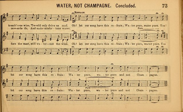 Bugle Notes for the Temperance Army: a collection of songs, quartettes, and glees, adapted to the use of all temperance gatherings, glee clubs, etc. ... page 74