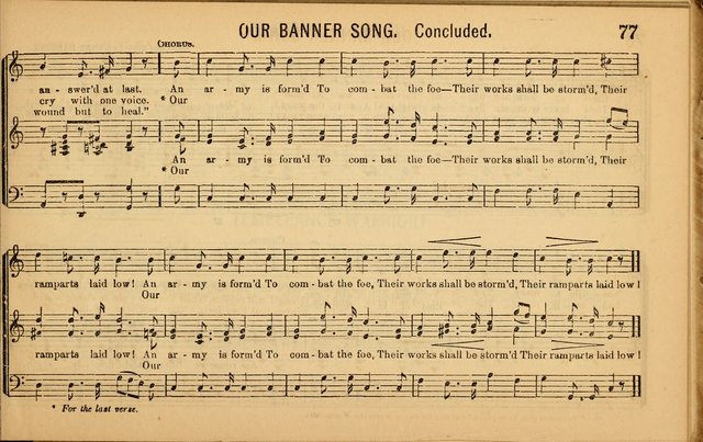 Bugle Notes for the Temperance Army: a collection of songs, quartettes, and glees, adapted to the use of all temperance gatherings, glee clubs, etc. ... page 78