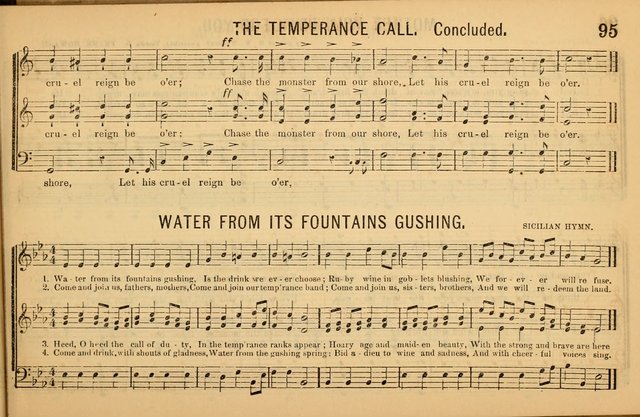 Bugle Notes for the Temperance Army: a collection of songs, quartettes, and glees, adapted to the use of all temperance gatherings, glee clubs, etc. ... page 96