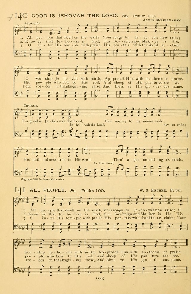 Bible Songs: consisting of selections from the Psalms set to music suitable for Sabbath Schools, prayer meetings, etc. page 110