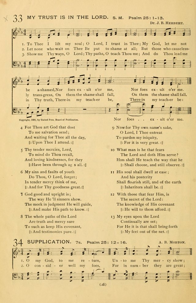Bible Songs: consisting of selections from the Psalms set to music suitable for Sabbath Schools, prayer meetings, etc. page 28