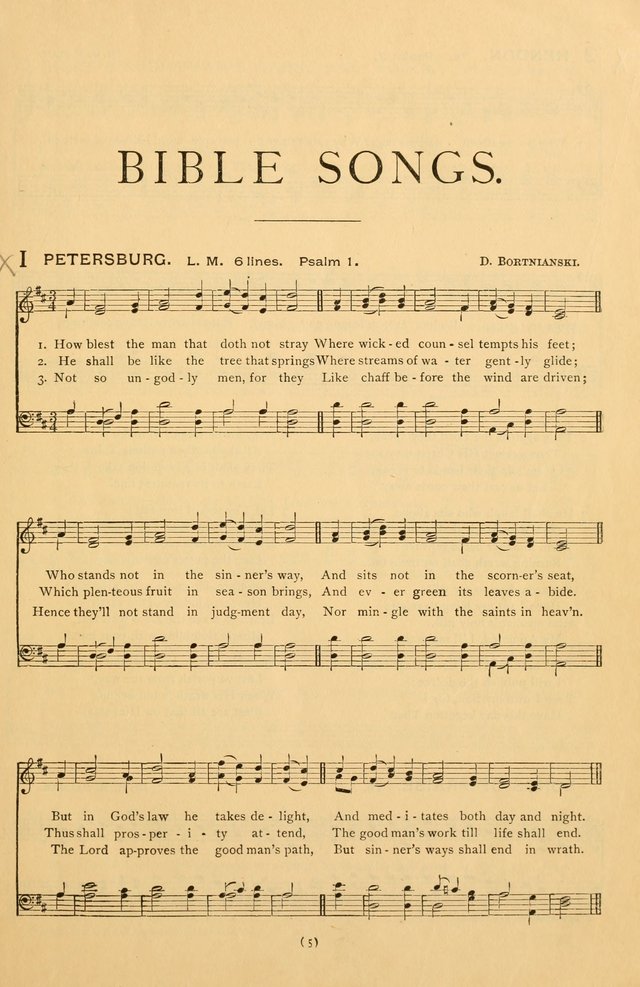 Bible Songs: consisting of selections from the Psalms set to music suitable for Sabbath Schools, prayer meetings, etc. page 5