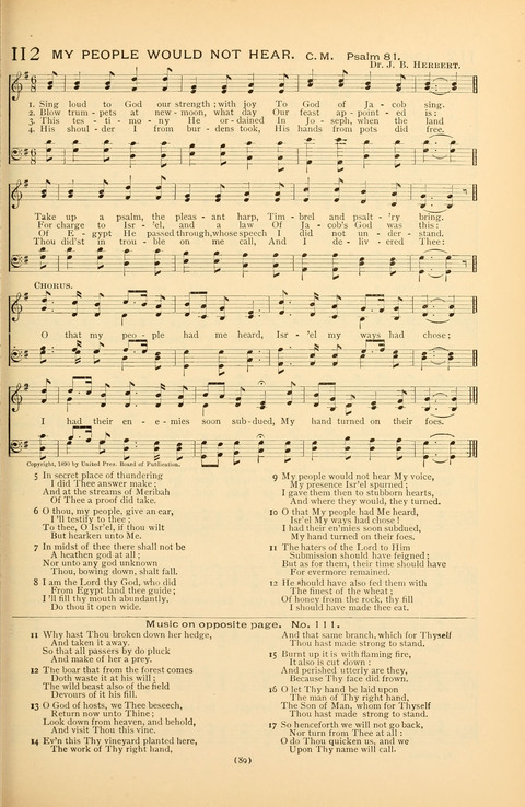 Bible Songs: consisting of selections from the Psalms set to music suitable for Sabbath Schools, prayer meetings, etc. page 69