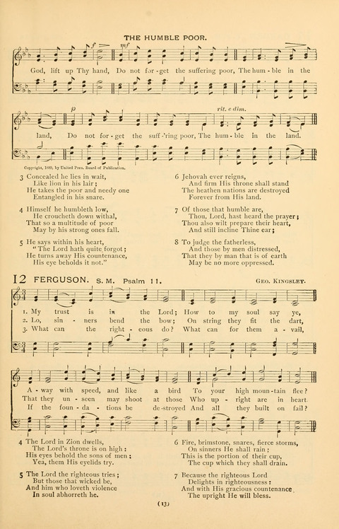 Bible Songs: consisting of selections from the Psalms set to music suitable for Sabbath Schools, prayer meetings, etc. page 9