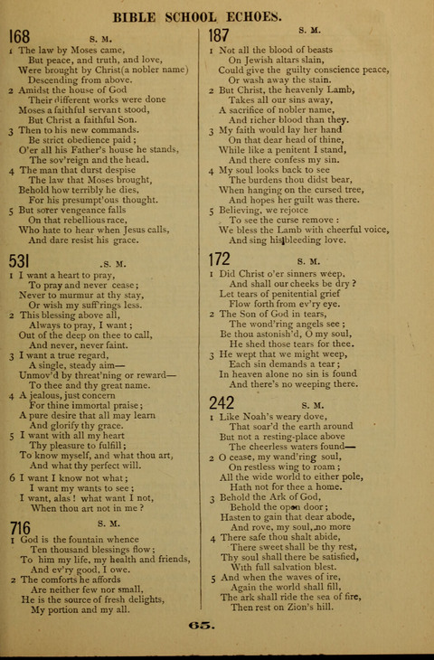 Bible School Echoes, and Sacred Hymns page 65