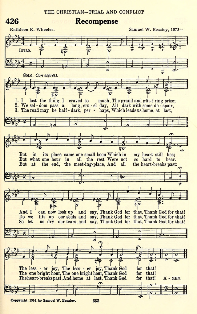 The Baptist Standard Hymnal: with responsive readings: a new book for all services page 345