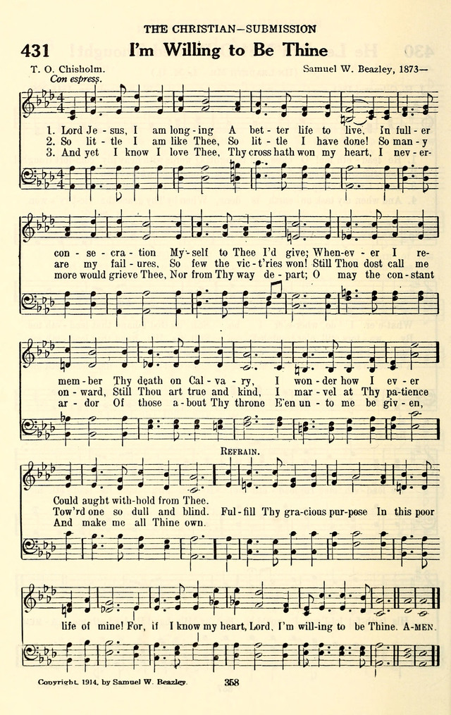 The Baptist Standard Hymnal: with responsive readings: a new book for all services page 350