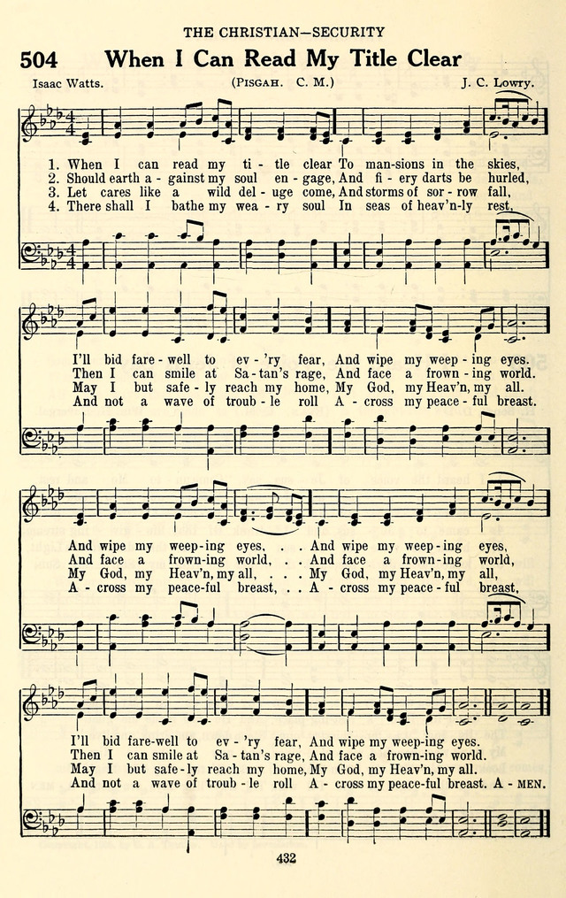 The Baptist Standard Hymnal: with responsive readings: a new book for all services page 424
