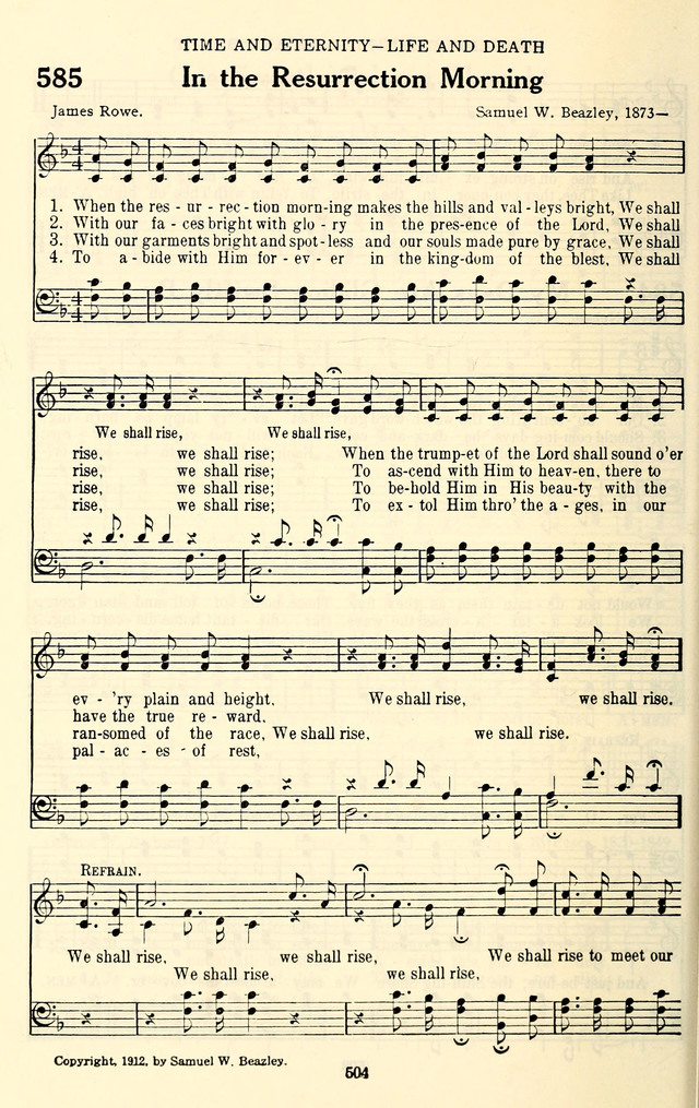 The Baptist Standard Hymnal: with responsive readings: a new book for all services page 496