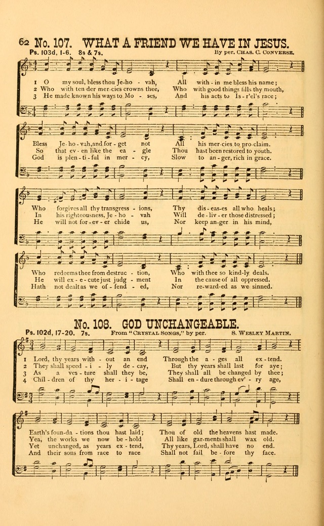 Bible Songs: consisting of selections from the psalms, set to music, suitable for Sabbath Schools, Prayer Meetings, etc. page 62