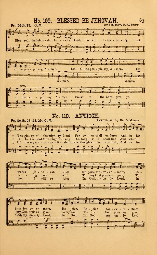 Bible Songs: consisting of selections from the psalms, set to music, suitable for Sabbath Schools, Prayer Meetings, etc. page 63